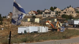 Settlement homes on a road towards the occupied West Bank Palestinian village of Umm Al Khair. AFP