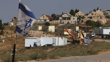 Settlement homes on a road towards the occupied West Bank Palestinian village of Umm Al Khair. AFP