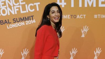 Barrister Amal Alamuddin, fiancee of actor George Clooney, attends a summit to end sexual violence in conflict at the Excel centre in London on 12 June, 2014. Reuters
