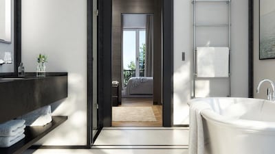 The master bedroom is fitted with accessories from Dornbracht, Villeroy & Boch and Devon & Devon. Courtesy Ralf Schmitz