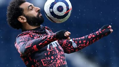 Liverpool attacker Mohamed Salah warms-up ahead of the Premier League game against West Bromwich Albion at The Hawthorns, on Sunday, May 16. AFP