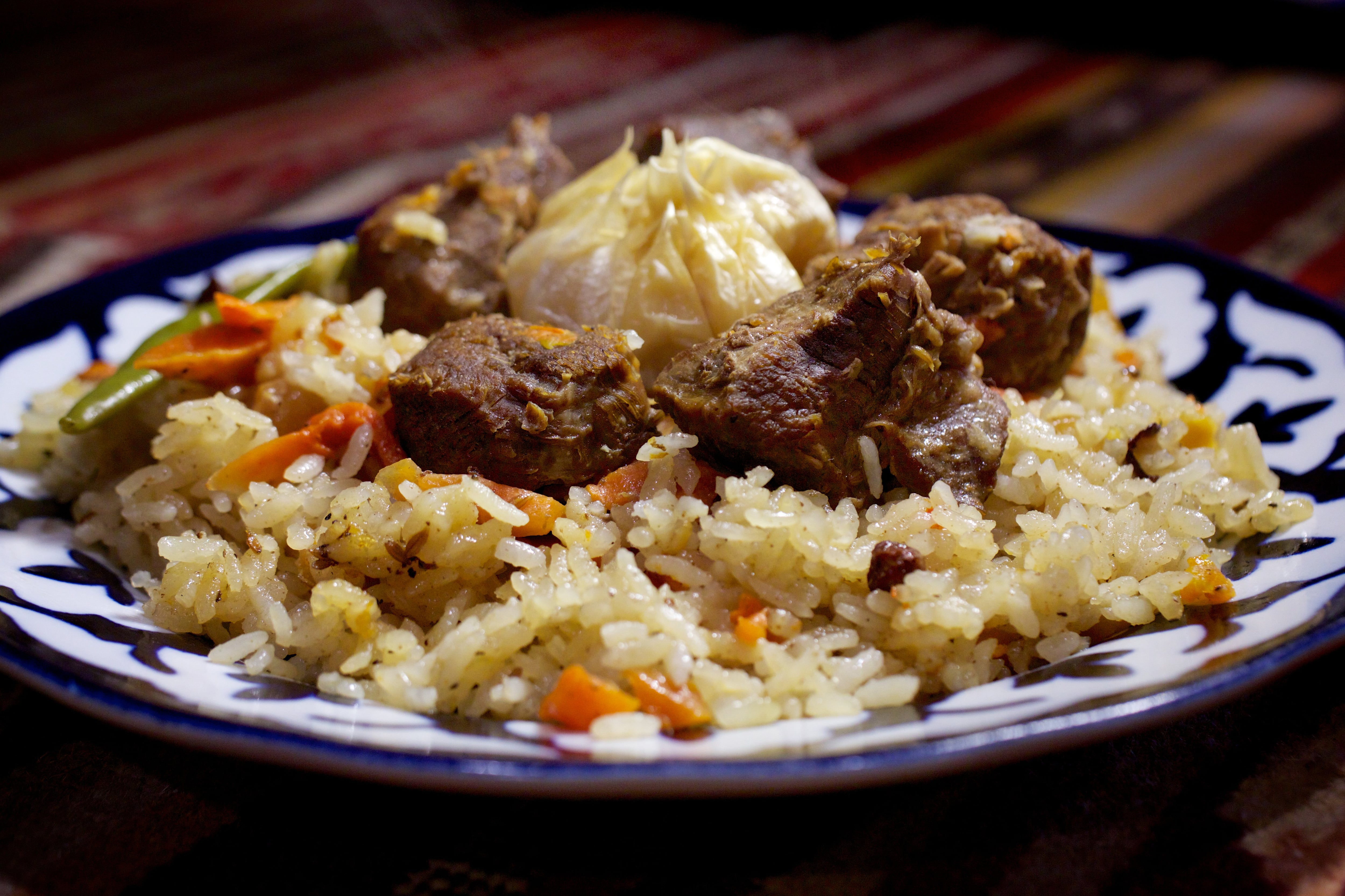 Plov is a dish of meat, rice, carrots and a variety of spices. Getty Images