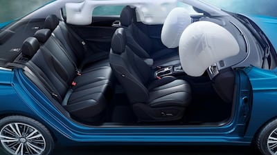 The new model's airbag set up.