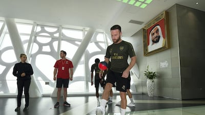 The players stepped onto the glass bridge in the transparent viewing deck, and even showed off their fancy footwork to the delight and amazement of the other visitors at the Dubai Frame.