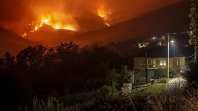 A forest fire burns near Carballeda de Valdeorras, Spain. EPA