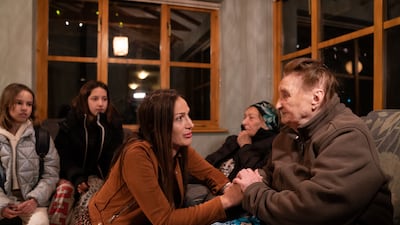Ludmila Starkova, 90, who fled Kharkiv in Ukraine with her family, settles into her new home in Caldecote, near Cambridge. All photos: PA