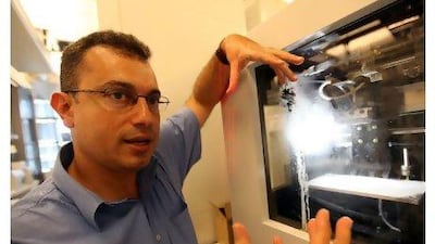 Dr Raed Hashaikeh says his system maximises molecular strength, bonding and elasticity. Sammy Dallal / The National