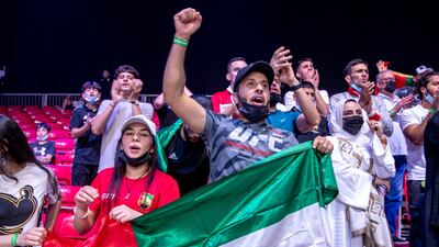 UAE fans at ADNEC in Abu Dhabi.
