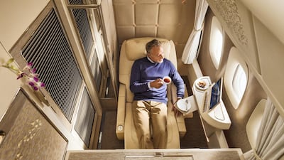 The “zero-gravity” position inspired by NASA technology, giving a feeling of relaxation and weightlessness. Courtesy Emirates