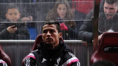 Cristiano Ronaldo of Real Madrid sta for the first hour of Wednesday's Copa del Rey first leg loss to Atletico Madrid. Denis Doyle / Getty Images / January 7, 2015