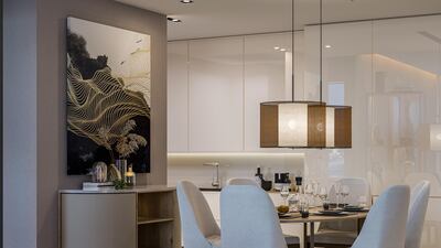 A dining room in one of the hotel's suites.