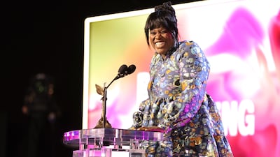 Joi McMillon accepts the Best Editing award for ‘Zola’. AFP