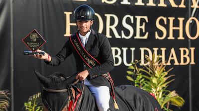 Abdulrahman Al Nemr celebrates his success. Victor Besa / The National