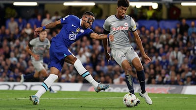 Chelsea attacker Pierre-Emerick Aubameyang shoots at goal. Getty