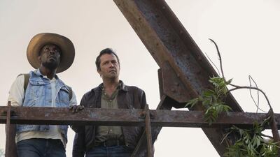 Michael Kenneth Williams, left, as Leonard Pine and James Purefoy as Hap Collins in Hap and Leonard. Hilary Gayle / Sundance Film Holdings LLC