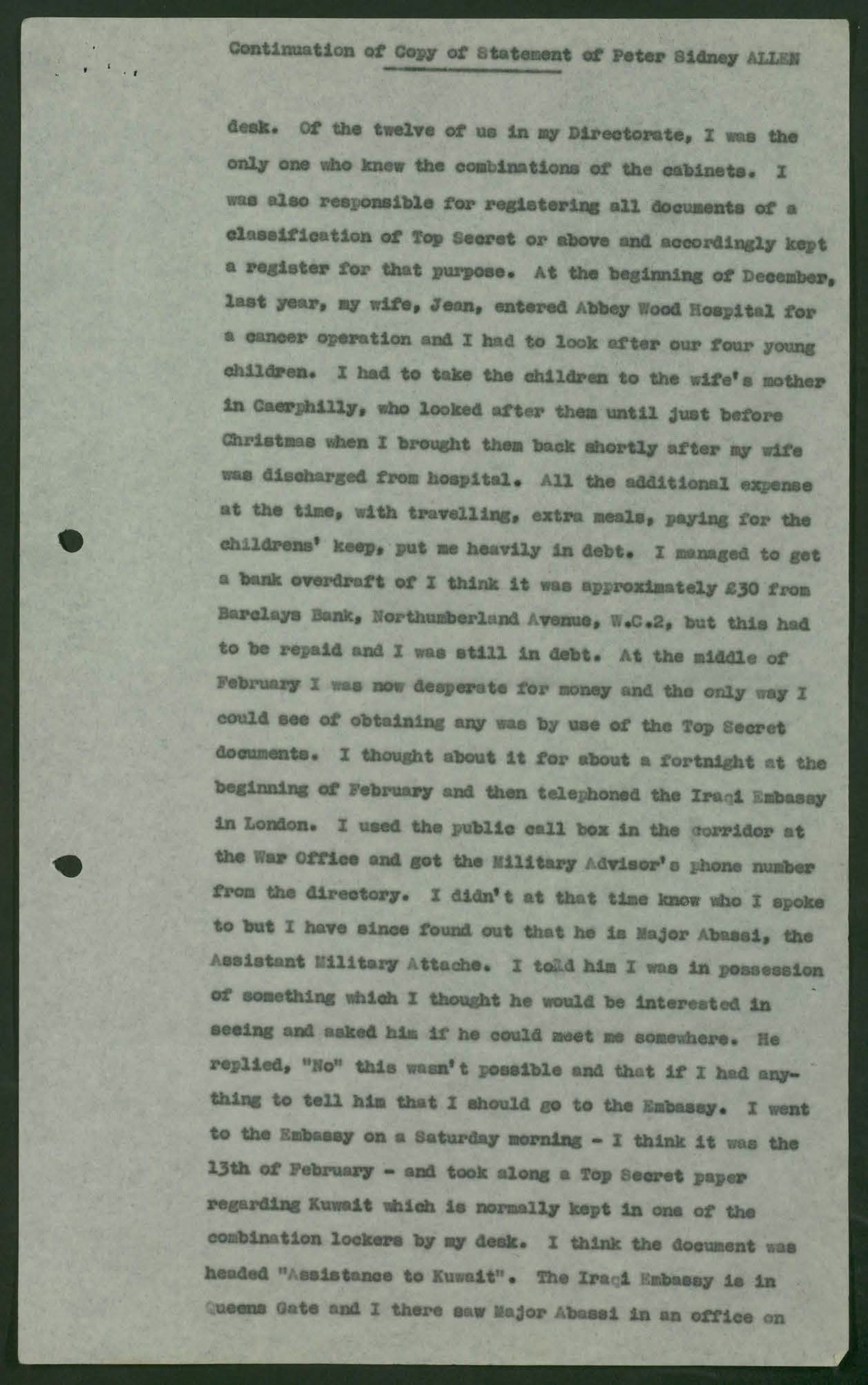 Peter Allen's confession was spilled out over dozens of pages. Photo: The National Archives