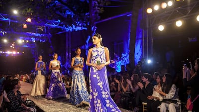 Manish Malhotra’s A Blue Runway collection. he event was held in collaboration with a global campaign against gender violence at Lakmé Fashion Week summer/resort 2015 in Mumbai.