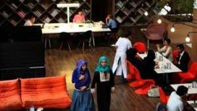 The coffee shop inside The Shelter in Al Quoz, Dubai.