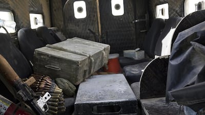 ISIL’s weapons are seen inside the ILAV.