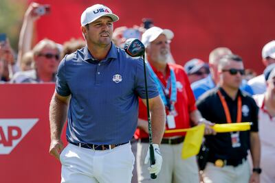 Bryson DeChambeau tees of at the 15th hole during practice at the Bethpage Black Golf Course in Farmingdale. EPA