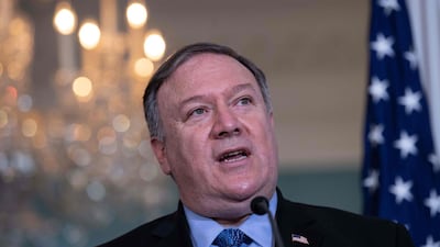 US Secretary of State Mike Pompeo speaks to the press at the State Department in Washington. AFP