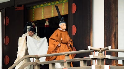 Japanese Emperor Akihito at the Imperial Sanctuary. EPA