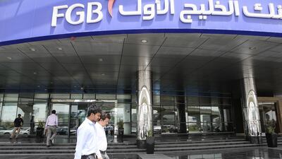 Above, the First Gulf Bank branch off Sheikh Zayed Road in Dubai. Sarah Dea / The National