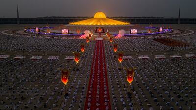 Thousands of devotees from various countries attended the event. Getty