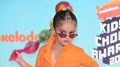Tylen Biggs arrives at the Nickelodeon Kids' Choice Awards on Saturday. AP