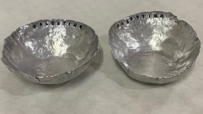 Bowls made by Warah from a cleaned and flattened smoke canister. Photo: Art48House / Instagram