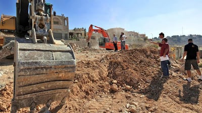 A building site in the Jewish settlement of Har Gilo, south of Jerusalem in the West Bank. Israeli announcements of fresh construction on land the Palestinians want for a future state have provoked fury. Jim Hollander / EPA