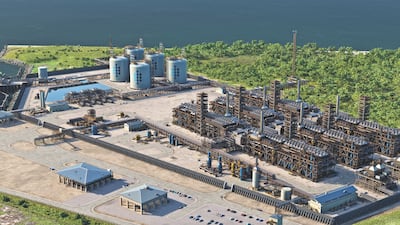 A rendering of the Caturus Commonwealth LNG export terminal to be built in Louisiana. Image: Mubadala Energy