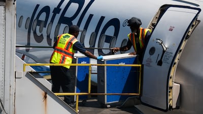 A JetBlue Airways plane at John F Kennedy International Airport. The carrier suffered a 'fume incident' this month. Mark Kauzlarich/Bloomberg