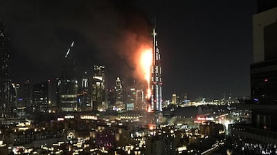 A fire in downtown Dubai on New Year’s Eve. Courtesy Fares Bdeir