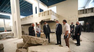 Prime Minister Mustafa Al Kadhimi tours Mosul Museum during a visit to the city six years after ISIS captured it. Iraqi PM Media Office HO