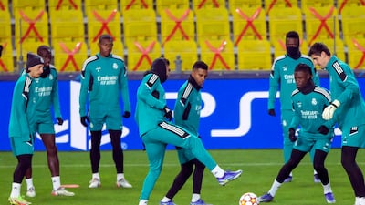 Players of Real Madrid during the training session. EPA