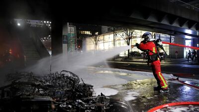 Rescue workers fought several blazes near the station. Reuters