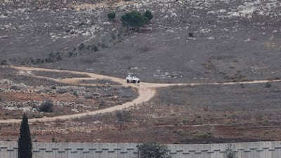 A United Nations Interim Force in Lebanon vehicle on patrol on the Lebanese side of the border. AFP