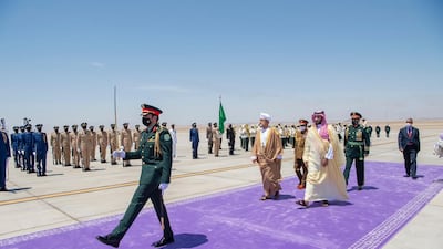 Oman’s Sultan Haitham meets Saudi Arabia’s Crown Prince Mohammed bin Salman in Neom.
