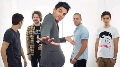 This Aug. 22, 2012 photo shows members of the British boy band "The Wanted", from left, Tom Parker, Jay McGuiness, Siva Kaneswaran, Max George and Nathan Sykes posing for a portrait at JetBlue's T5 at JFK International Airport in New York. The Wanted, who had a hit this year with the party jam ìGlad You Came,î are up against fellow brish band One Direction, Canadian sensation Carly Rae Jepsen, R&B singer Frank Ocean and pop-rockers fun. for best new artist at the MTV Video Music Awards on Sept. 6. (Photo by Victoria Will/Invision/AP)