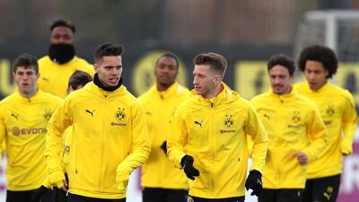 Marco Reus, centre right, has recently returned from injury but is ready to play 120 minutes against Tottenham if needed. Getty Images