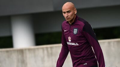 England's Jonjo Shelvey arrives to the training session on Wednesday ahead of Euro 2016 qualifying matches. Paul Ellis / AFP