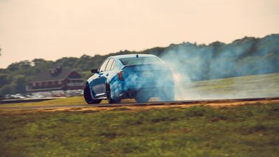 Smoke from a CT-5 on a tight corner