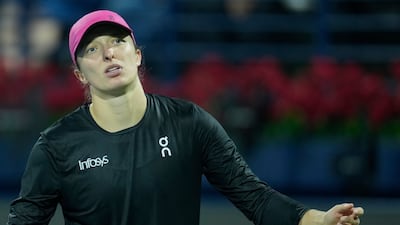 Iga Swiatek tried to rally back against Anna Kalinskaya but was ultimately defeated in the Dubai Duty Free Tennis Championships semi-finals. AP