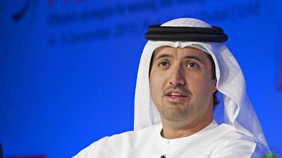 Helal Saeed Al Marri, the director general of Dubai's Tourism department at the Host Cities conference at the Park Hyatt in Dubai City. Photo, Jeff Topping