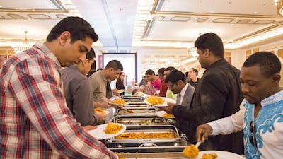 Faculty, students and others connected to New York University Abu Dhabi share iftar. Courtesy Michelle Loibner, NYU Abu Dhabi