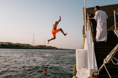 Diving into the cool waters of the Nile became a daily ritual. Erin Clare Brown / The National