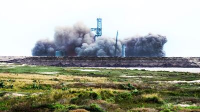 The Starship spacecraft features six the 33 Raptor engines and each engine produces 230 tonnes of thrust. AP