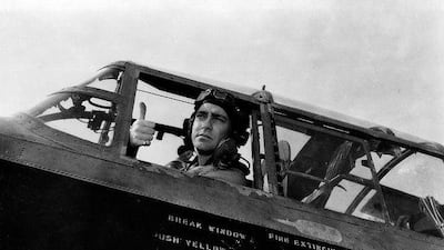 Richard Todd in the role of Wing Commander Guy Gibson in the classic 1955 film The Dam Busters.