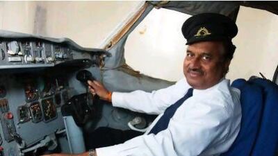 Bahadur Chand Gupta in the cockpit of his Airbus A300.